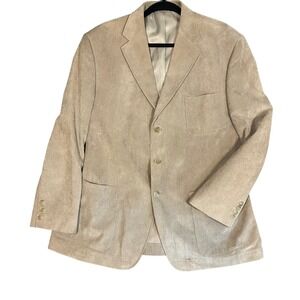 Haggar Menswear Tan Corduroy Blazer Jacket 44R‎ Casual Sport Coat Double Vented